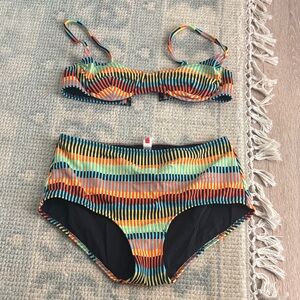 Solid & Striped Bikini Ginger Technicolor Mosaic